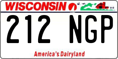 WI license plate 212NGP