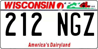 WI license plate 212NGZ