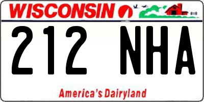 WI license plate 212NHA