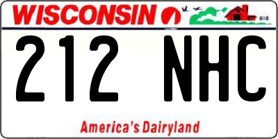 WI license plate 212NHC