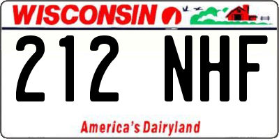 WI license plate 212NHF