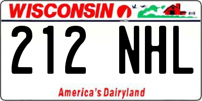 WI license plate 212NHL