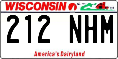 WI license plate 212NHM