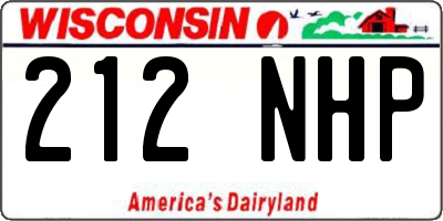 WI license plate 212NHP