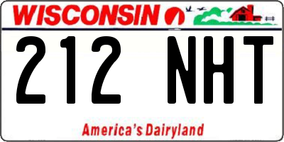 WI license plate 212NHT