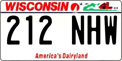 WI license plate 212NHW