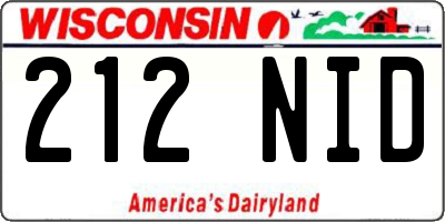 WI license plate 212NID