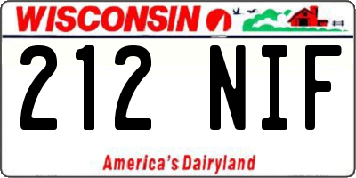 WI license plate 212NIF