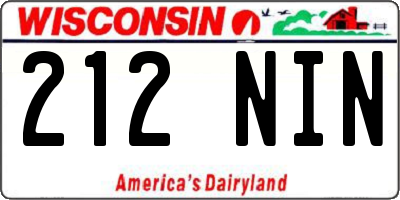 WI license plate 212NIN
