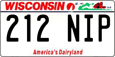 WI license plate 212NIP