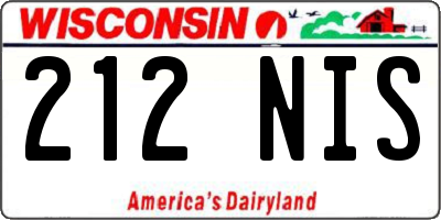 WI license plate 212NIS