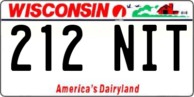 WI license plate 212NIT