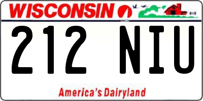 WI license plate 212NIU