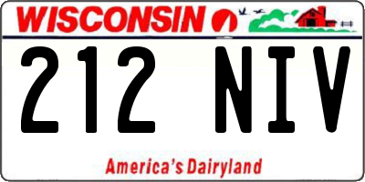 WI license plate 212NIV