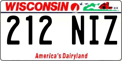 WI license plate 212NIZ