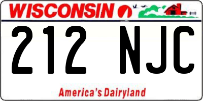 WI license plate 212NJC