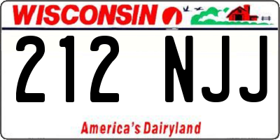 WI license plate 212NJJ