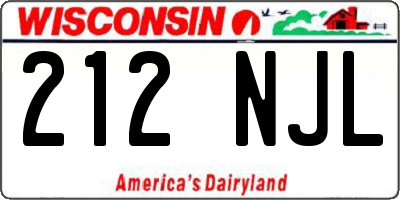 WI license plate 212NJL