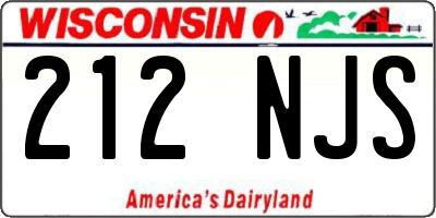 WI license plate 212NJS