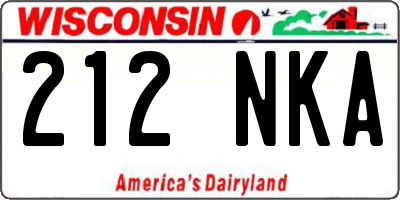 WI license plate 212NKA
