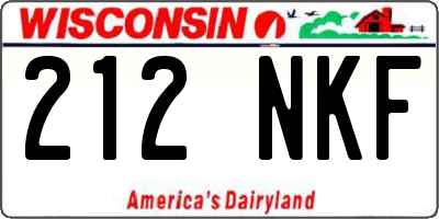 WI license plate 212NKF