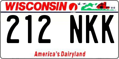 WI license plate 212NKK
