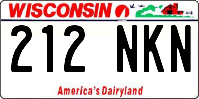 WI license plate 212NKN