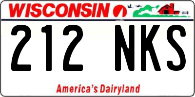 WI license plate 212NKS