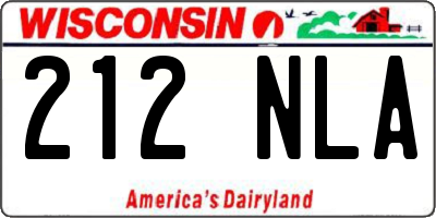 WI license plate 212NLA