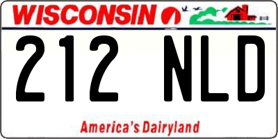 WI license plate 212NLD