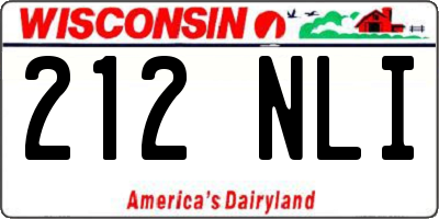 WI license plate 212NLI