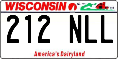 WI license plate 212NLL