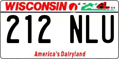 WI license plate 212NLU