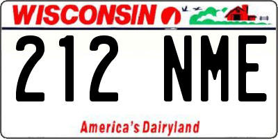 WI license plate 212NME