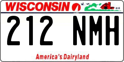 WI license plate 212NMH