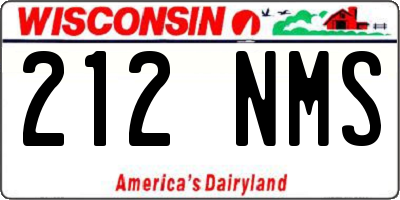 WI license plate 212NMS