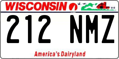 WI license plate 212NMZ