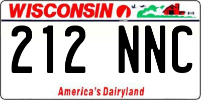WI license plate 212NNC