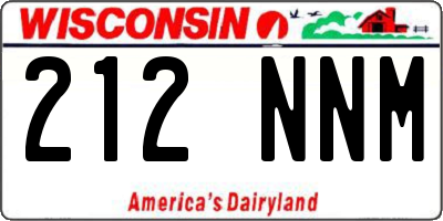 WI license plate 212NNM