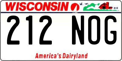 WI license plate 212NOG