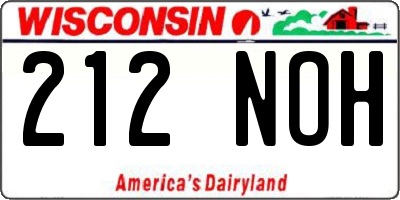 WI license plate 212NOH