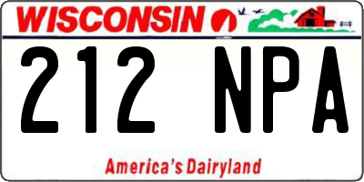 WI license plate 212NPA