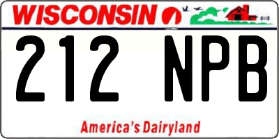 WI license plate 212NPB