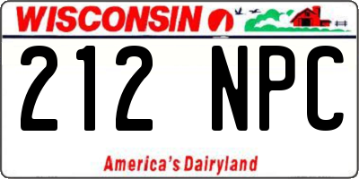 WI license plate 212NPC