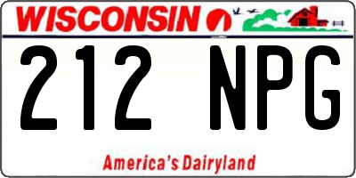 WI license plate 212NPG