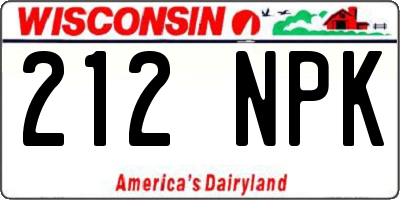WI license plate 212NPK