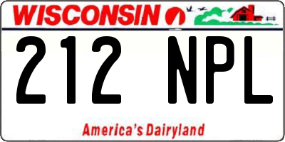WI license plate 212NPL