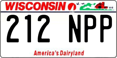 WI license plate 212NPP