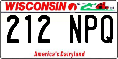 WI license plate 212NPQ