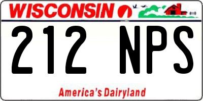 WI license plate 212NPS